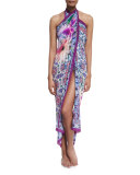 Le Jardin Printed Silk Pareo