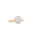 Molten 18K Gold & Pavé Diamond Ring, Size 7