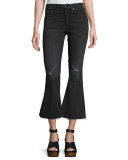 High-Waist Cropped Flare-Leg Jeans, Blackthorne