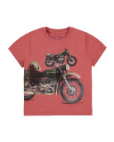 Short-Sleeve Motorcycle Jersey Tee, Red, Size 3-7