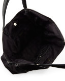 Slouchy Nylon Tote Bag, Black
