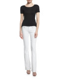 Joey Low-Rise Flare-Leg Jeans, Optic White