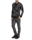 Cashmere-Blend Cargo Pants, Charcoal