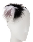 Rhinestone & Fox Fur Headband, Black