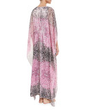 Kaleidoscope-Print Caftan, Pink