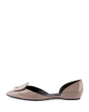 Sexy Choc Patent Ballerina Flat, Stone 