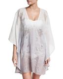 Lima Floral-Lace Ombré Short Caftan Coverup, Multicolor