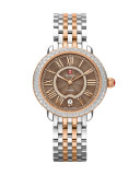 16mm Serein Diamond Cocoa Watch Head, Two-Tone