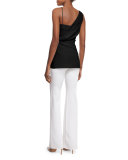 Sleeveless Draped Side-Tie Top, Black