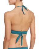 Sage Wrap-Front Bikini Swim Top