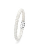 Medium Caviar Ceramic 9mm Bracelet, White