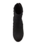 Andy Quilted Demi-Wedge Boot, Black