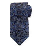 Medallion-Print Silk Tie