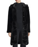 Sheared Mink Fur Coat, Black
