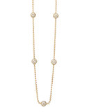 18k Gold Necklace with 5 Pave Diamond Stations
