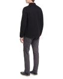 Twill Jacquard Field Jacket, Black