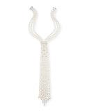 Pearl Tie Necklace with Diamonds