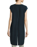 Go Tailgate High-Low Stretch-Silk Top