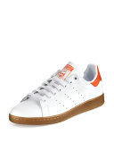 Men's Stan Smith Perforated Leather Sneaker, White/Orange