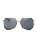 Megalast II Aviator Sunglasses, Silver