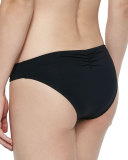 Monique Ruched-Side Swim Bottom, Black