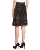 High-Waist Metallic Skirt, Black/Gold