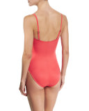 Harper Wrap-Front One-Piece Swimsuit, Guava