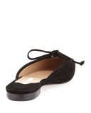 Suede Bow Ballerina Mule, Black