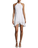 Vineyard Sleeveless Ruffle-Front Dress, Cotton Patchwork