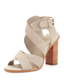 Avery Crisscross Nubuck City Sandal, Dove