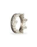 Scalloped Half Crown Silver Ring