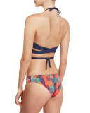 Lizzie Halter Wrap Swim Top, Midnight Blue