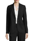 Sloane Tropical Wool Blazer, Black