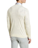 Fine-Gauge V-Neck Sweater, Ivory/Cream