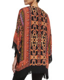 Geometric Silk Fringe Jacket