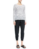 Cropped Pants W/ Elastic Cuffs