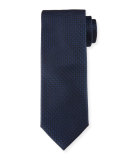 Geo-Print Silk Tie, Navy