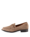 Sharon Embossed Suede Loafer, Taupe