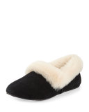 Kendyl Shearling-Trim Suede Slipper