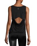 Sleek Stripe Breezy Sports Tank Top, Black