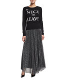 Be Nice or Leave Pullover Sweater, Black
