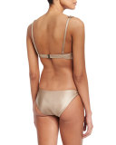Knotted-Front Swim Top, Bronze