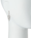 18K White Gold & Diamond Feather Drop Earrings