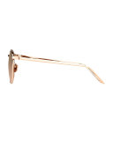 Mirrored Square Metal Sunglasses, Rose Gold