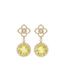 Aurora Lemon Quartz & Diamond Drop Earrings