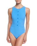 Hanna Button-Front One-Piece Swimsuit