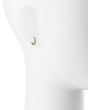 18K Yellow Gold & Blue Diamond Huggie Hoop Earrings