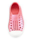 Jefferson Waterproof Iridescent Low-Top Shoe, Red/White, Toddler