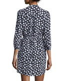 mini faye floral-print silk shirtdress