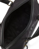 Nylon Slouchy Satchel Bag, Black